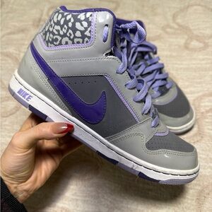 Nike Women's Gray and Purple Cheetah Sneakers